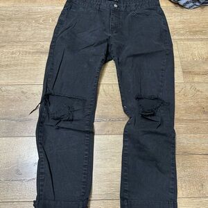 Men's Black Distressed Pants